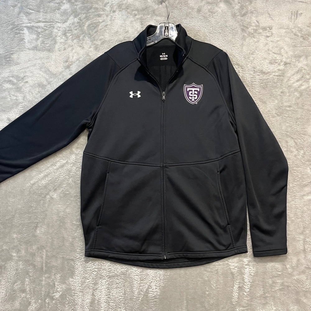 University of St. Thomas Tommies Under Armour Track Jacket Mens M Black Full Zip
